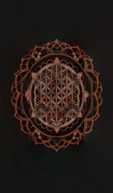 [LINE着せ替え] 生命の花（オレンジ）の画像1