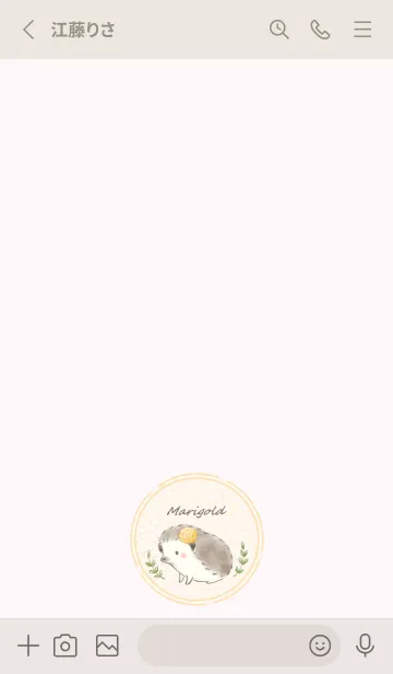 [LINE着せ替え] ハリネズミとマリーゴールド -ピンク-の画像2