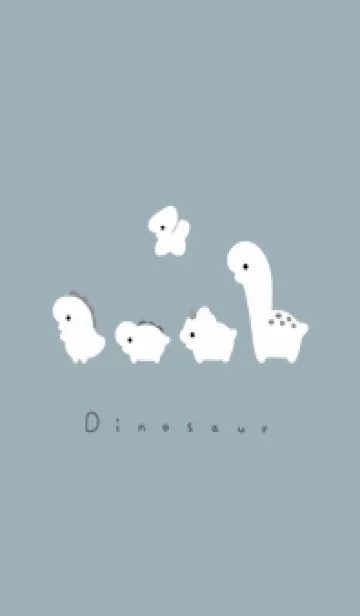 [LINE着せ替え] ゆるい恐竜 - ミントグレーの画像1