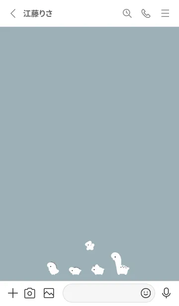 [LINE着せ替え] ゆるい恐竜 - ミントグレーの画像2