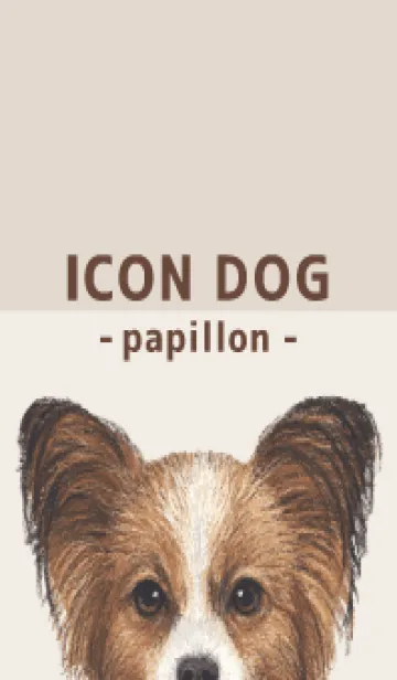 [LINE着せ替え] ICON DOG - パピヨン - BROWN/06の画像1