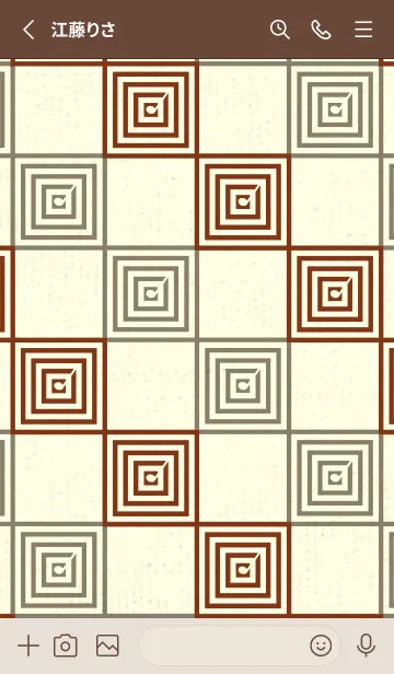 [LINE着せ替え] 和音 市松模様 音符  バーントシエンナの画像2