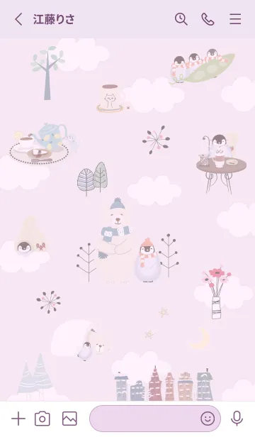 [LINE着せ替え] pinkpurple♡北欧シロクマ11_1の画像2