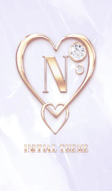 [LINE着せ替え] 【 N 】 Heart Charm & Initial - Purple 1の画像1