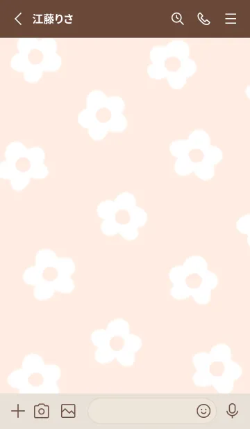 [LINE着せ替え] orange♡シンプルな白い花13_1の画像2