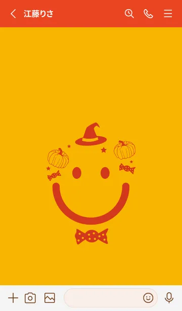 [LINE着せ替え] スマイル＆ハロウィン 山吹色の画像2