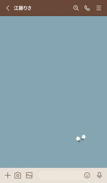 [LINE着せ替え] ブルーベージュ。お花ホワイト。の画像2