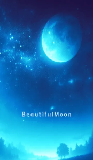 [LINE着せ替え] Beautiful Moon-BLUE 5の画像1