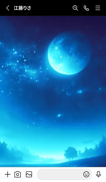 [LINE着せ替え] Beautiful Moon-BLUE 5の画像2