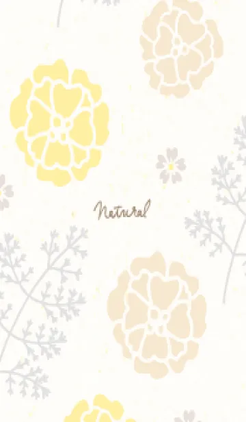 [LINE着せ替え] 花とグレーの葉17の画像1