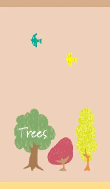 [LINE着せ替え] 北欧風イラスト2 薄茶と黄色の画像1