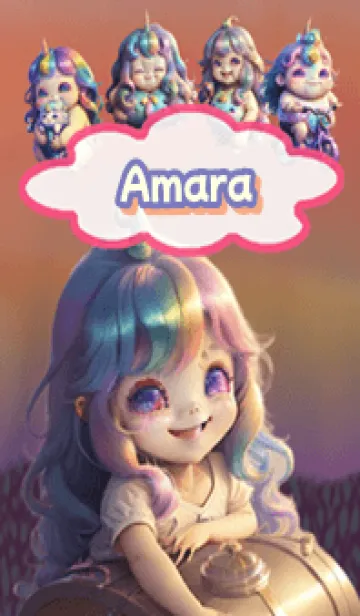 [LINE着せ替え] Amara Unicorn Purple05の画像1
