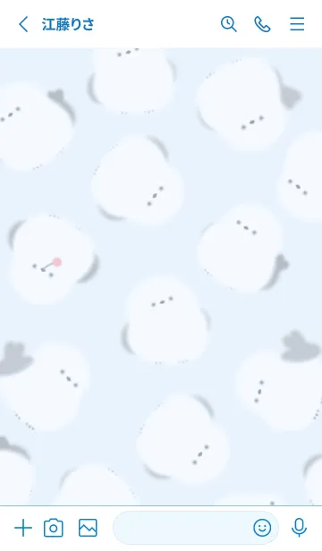 [LINE着せ替え] blue♡まあるい鳥02_1の画像2