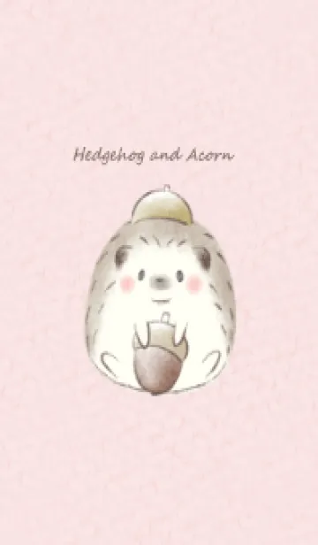 [LINE着せ替え] ハリネズミとどんぐり -ピンク-の画像1