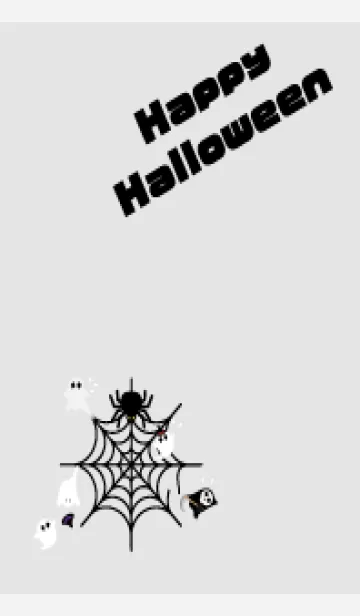 [LINE着せ替え] ハロウィン 蜘蛛の巣とお化けたち 白の画像1