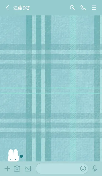 [LINE着せ替え] もこうさ x チェック柄 - Ivory & Mint 03の画像2