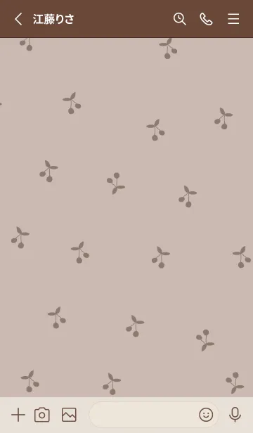 [LINE着せ替え] cherry pattern (beigebrown)の画像2