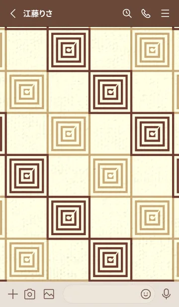 [LINE着せ替え] 和音 市松模様 音符  栗皮茶の画像2