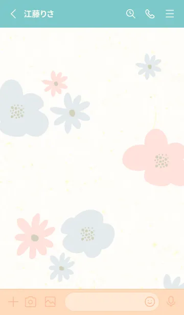 [LINE着せ替え] 2色のかわいい花4の画像2