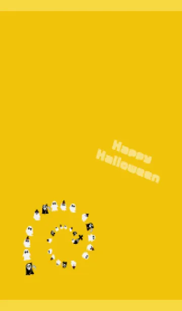 [LINE着せ替え] 墓場のおばけ 黄色の画像1