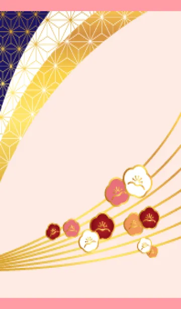 [LINE着せ替え] 和柄と梅 薄いピンクの画像1