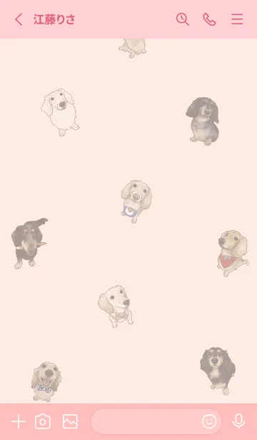 [LINE着せ替え] dachshund6 / peach pink .jpの画像2