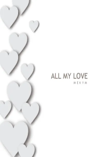 [LINE着せ替え] ALL MY LOVE-WHITE GRAY HEART 11の画像1