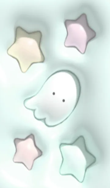 [LINE着せ替え] bluegreen☆ぷっくりオバケ04_1の画像1