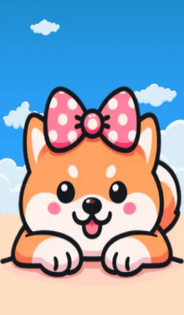 [LINE着せ替え] かわいい柴犬のキャラクターの画像1