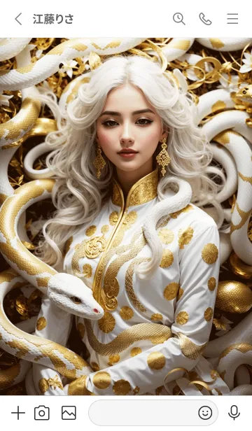 [LINE着せ替え] 金運上昇 黄金と白蛇 幸運の63の画像2