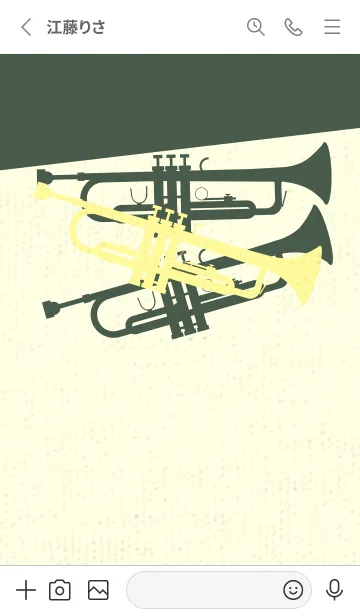 [LINE着せ替え] Trumpet CLR ライトクリームの画像2