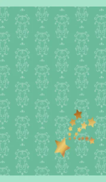 [LINE着せ替え] 洋風の柄と星 青緑の画像1