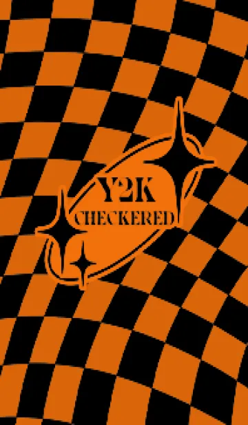 [LINE着せ替え] ✦ Y2K CHECKERED ✦ 01 ORANGE ✦の画像1