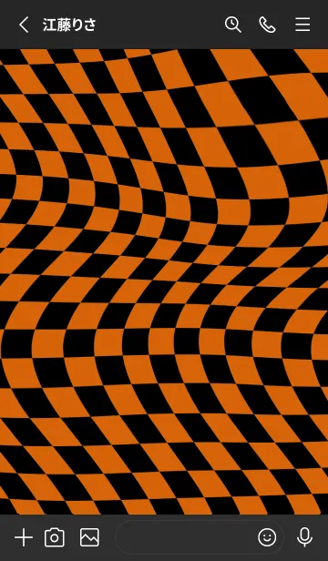 [LINE着せ替え] ✦ Y2K CHECKERED ✦ 01 ORANGE ✦の画像2