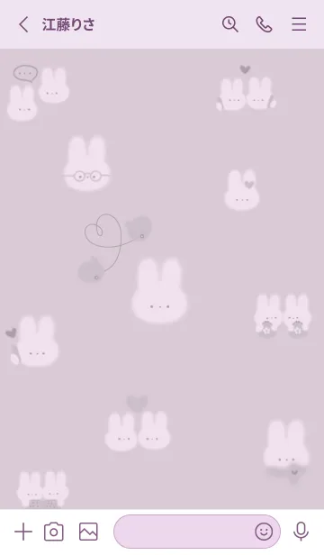 [LINE着せ替え] pinkpurple♡あったかうさぎ11_1の画像2