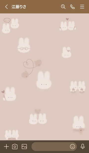 [LINE着せ替え] pinkbrown♡あったかうさぎ08_1の画像2