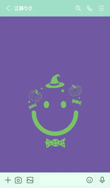 [LINE着せ替え] スマイル＆ハロウィン 菫色の画像2