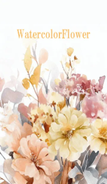 [LINE着せ替え] Watercolor Dry Flower-PINK-21の画像1