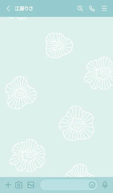 [LINE着せ替え] くすみカラー 白い線の花12の画像2