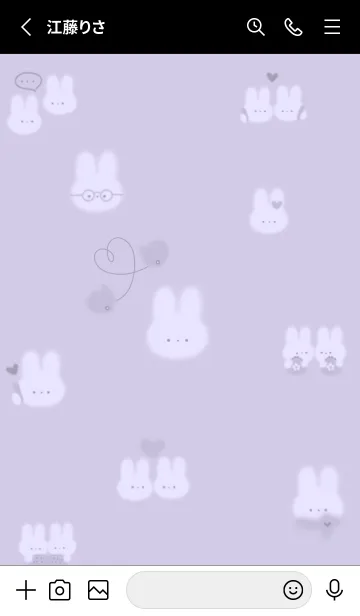 [LINE着せ替え] purple♡あったかうさぎ12_1の画像2