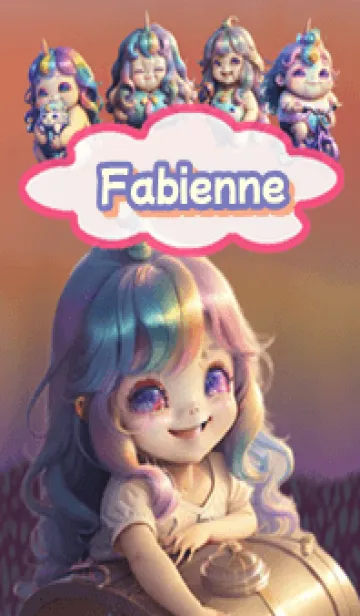 [LINE着せ替え] Fabienne Unicorn Purple05の画像1