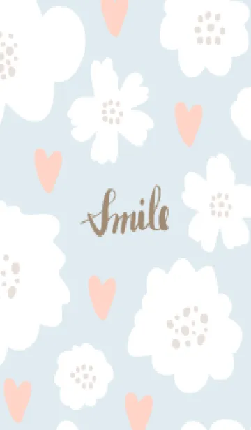 [LINE着せ替え] ハートと白い花27の画像1