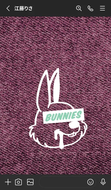 [LINE着せ替え] カラー デニム バニー 90の画像2