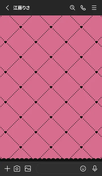 [LINE着せ替え] ♡Heart&Girly♡ローズピンク&ブラックの画像2