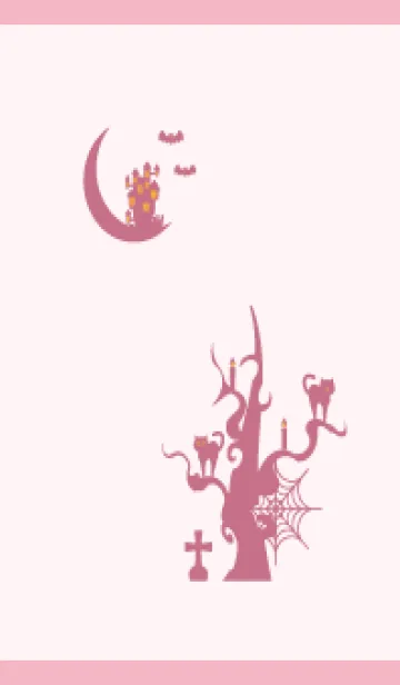 [LINE着せ替え] お城と猫 薄いピンクの画像1