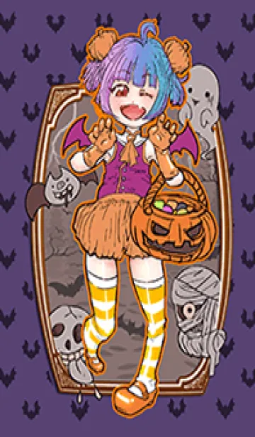 ハロウィン トリックオアトリート コウモリの着せ替えメイン画像