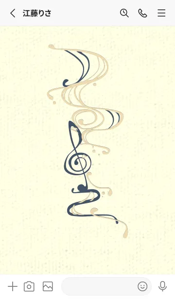 [LINE着せ替え] 和音 流水-音楽記号  ベージュの画像2