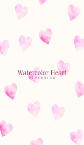 [LINE着せ替え] WatercolorHeart PINKBEIGE 14の画像1