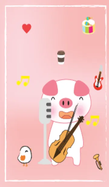 [LINE着せ替え] Simple Pig Pig theme v.3 (JP)の画像1