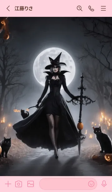 [LINE着せ替え] halloween witch black catの画像2